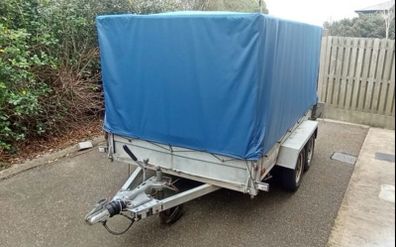 9x5 enclosed caged trailer with removable cover and sides.