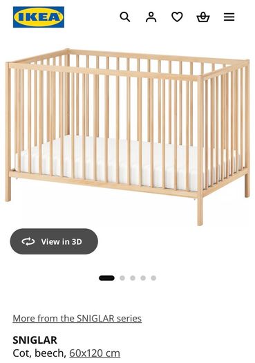 ikea Sniglar baby cot and matching mattress