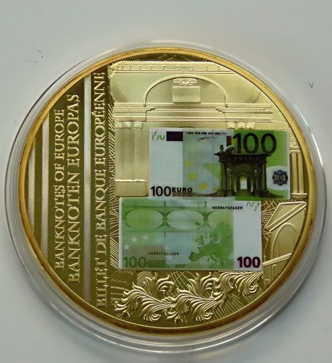 Gold Plated 100 euro Banknotes of Europe commemorative  XL size 133grams