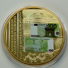 Gold Plated 100 euro Banknotes of Europe commemorative  XL size 133grams