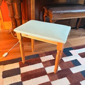 Padded wooden stool