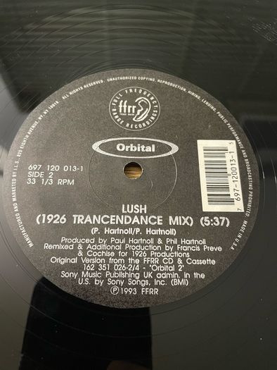 Orbital - Impact USA  / Lush (1926 Trancendance Mix) - 12" Vinyl Single - 1993 FFRR Recordings
