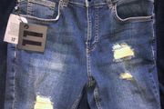 Shorts jeans 11 degrees skinny fit denim blue size W 34 brand new