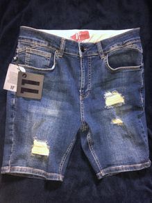 Shorts jeans 11 degrees skinny fit denim blue size W 34 brand new