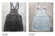 pull &amp; bear pinafore denim dresses