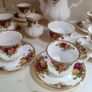 15 piece Coffee Set With Medium Coffee Pot  Royal Albert Old Country Roses For 6 Person Setting, Bone China Image 3