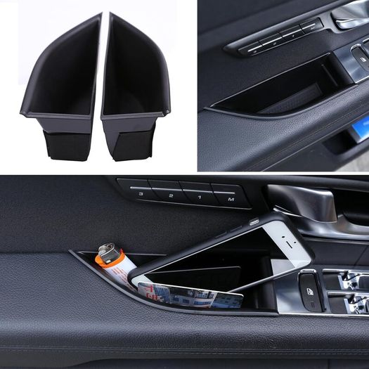 Free Tracked Postage! For Rage Rover Evoque 2016 2017 Car Plactic Black Door Storage Box Glove Container Holder Tray.