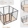 8 Panel Puppy Pen with Door, High 80cm Indoor/Outdoor Pet Exercise Playpen, Portable Detachable Animal Run Enclosures for Dogs, Puppies, Cats, Rabbits and Other Animals Image 3