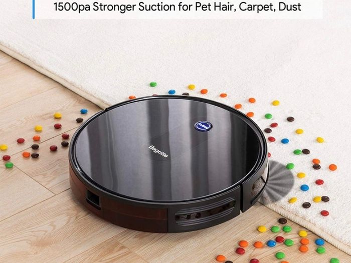 Robot Vacuum Cleaner Mop,Upgraded 1500Pa Strong Suction, 2.7 in, Super Quiet, Smart Self-Charging Robotic Vacuum Cleaners, Auto Sweeper for Hardwood Floor Carpet Tile Pet Hair Care (FREE POSTAGE)