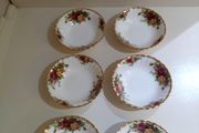 Dessert / Cereal Bowls x 6 Royal Albert Old Country Roses Bone China