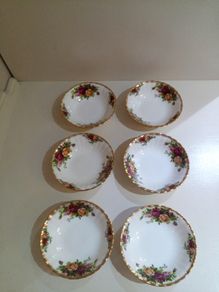 Dessert / Cereal Bowls x 6 Royal Albert Old Country Roses Bone China