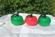 3 x Vintage Murano Style Glass Apples