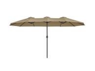 main image for ad Double Parasol 460 x 270 cm, Extra Large Parasol, Garden Umbrella, UV Protection up to UPF 50+, Patio Umbrella, with Crank, Market, Garden, Balcony, Outdoor, without Stand, Taupe