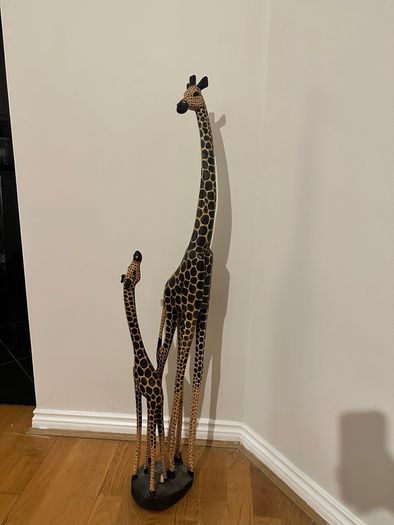 Solid Wood African Giraffe Ornament
