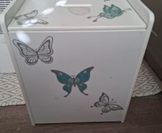 Small White Wooden Heavy duty Storage Toy/Shoe Box.