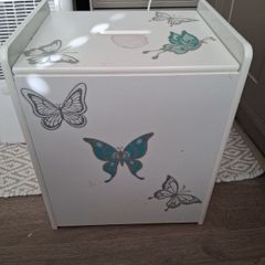 Small White Wooden Heavy duty Storage Toy/Shoe Box.