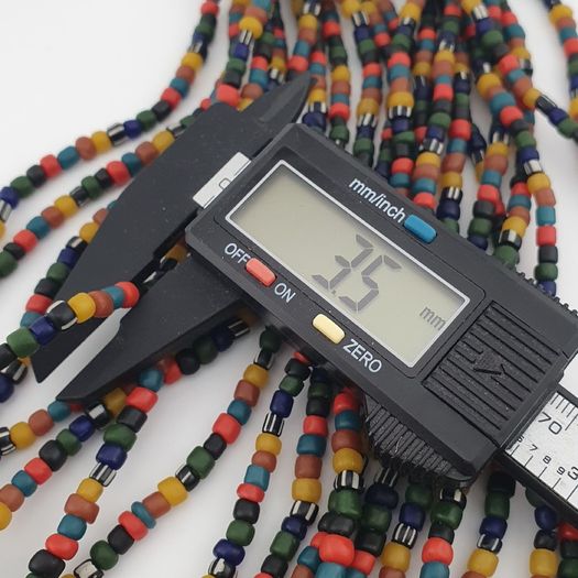 Antique African Style MultiColor 4 -5 mm Glass Beads Necklace Strand