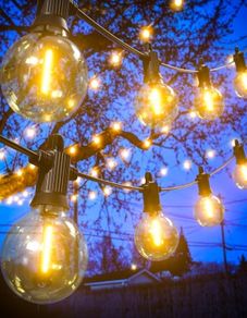 LED String Lights Mains Powered 7.6M/25 FT G40 Globe Garden Patio String Festoon Lights with 12+1 Shatterproof Waterproof LED Plastic Bulbs for Garden Patio Pergola Bar Yard Wedding Party