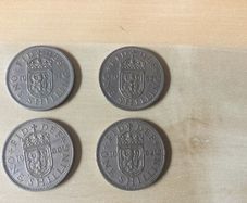 British one shilling coins from 1950s and 60s, 2 euro each
