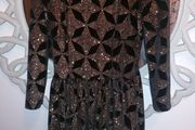 Black velvet gold glitter dress