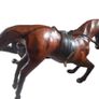 Vintage 1950s/60s Carved Wood wrapped in leather horses Image 2