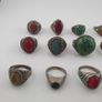 15 Mixed Vintage Rings Antique Style Brass Glass & Stone Collectible Ring Lot Image 9
