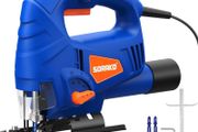 SALE | Jigsaw, 600W Electric Jigsaw Tool, 800 3000SPM Cutting in Wood 60mm, 6 Variable Speeds, 4 Orbital Sets, Bevel Cutting 45 , Corded Jig Saw for Wood and Metal Cutting