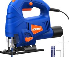 SALE | Jigsaw, 600W Electric Jigsaw Tool, 800 3000SPM Cutting in Wood 60mm, 6 Variable Speeds, 4 Orbital Sets, Bevel Cutting 45 , Corded Jig Saw for Wood and Metal Cutting