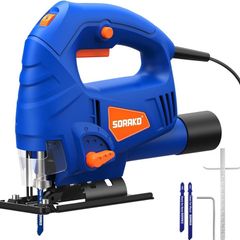 SALE | Jigsaw, 600W Electric Jigsaw Tool, 800 3000SPM Cutting in Wood 60mm, 6 Variable Speeds, 4 Orbital Sets, Bevel Cutting 45 , Corded Jig Saw for Wood and Metal Cutting