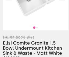 Kitchen sink 1.5 Bowl White