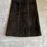 Vintage Y2K Real Suede Chocolate Brown Midi Skirt 100% Suede A-Line Boho Indie UK8 Image 7