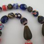 Antique Venetian Style Mix Glass & Old Face Glass Pendant Necklace Image 4