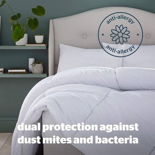 Anti Allergy Single Duvet 10.5 Tog - All Year Round Winter Quilt Duvet Anti-Bacterial and Machine Washable - Single Bed