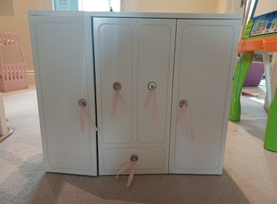 Our generation wardrobe with dresser and hangers