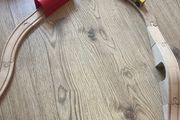 Wooden train track with small magnetic train
