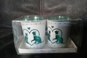 Set of 2 Metalic Effect Candle Holders