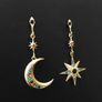 Star Starburst Moon Drop Dangle Earrings Image 4