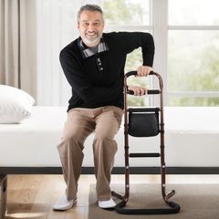 Dyna-Living Height Adjustable Standing Aid for Elderly,Bedside Handrail