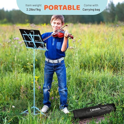 Sheet Music Stand Metal Portable with Carrying Bag, Sheet Music Folder, Projector Stand, Portable Podium Stand, Laptop Stand Pink