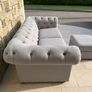 Beautiful grey chesterfield sofa & storage pouffe Image 7