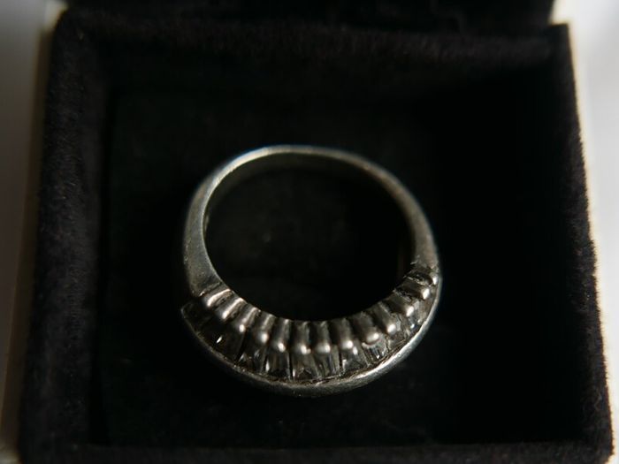 Vintage Cubic Zirconia Sterling Silver 925 Fancy Large Cluster Ring size:O 6,78g