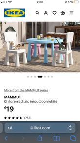 3 IKEA Plastic Children's Chair Suitable for Indoor and Outdoor Use Colour Red