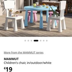 3 IKEA Plastic Children's Chair Suitable for Indoor and Outdoor Use Colour Red