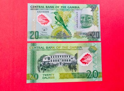 Gambia.  20  Dalasis. 2014  PICK 30  Commemorative  Issue. Polymer / Plastic   ( Uncirculated )