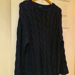 Knitted jumper navy Large Gina Tricot