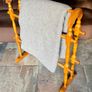 Antique Victorian Style Free Standing Pine Country Wooden Towel Rail Stand Rack Image 8