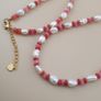 Natural Pearl & Rose Quartz Necklace Elegant 22 Design Image 3