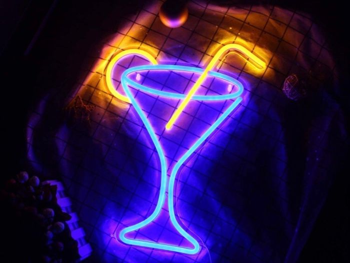 Cocktail Glass Neon Signs Led Neon Sign (17 inch x 13 inch)