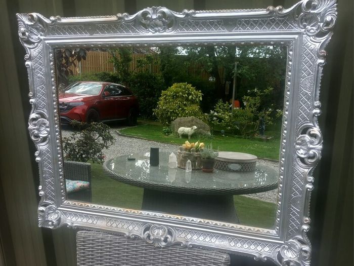 Heavy silver mirror, no damage, portrait and landscape, D18
