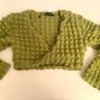PrettyLittleThing Olive Green Popcorn Knit Crop Top Image 2